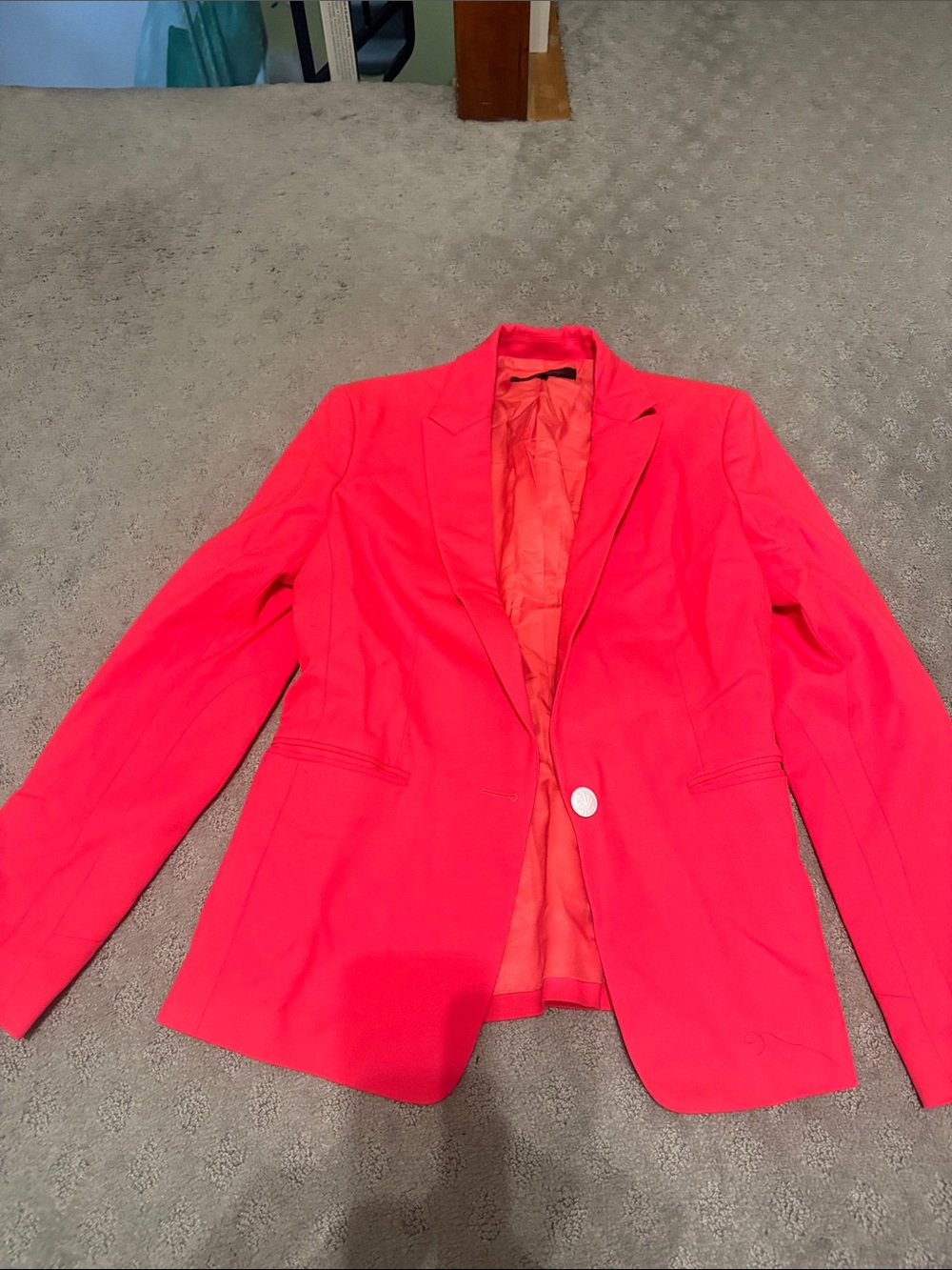 rag & bone Vibrant Coral-Red Single-Button Blazer